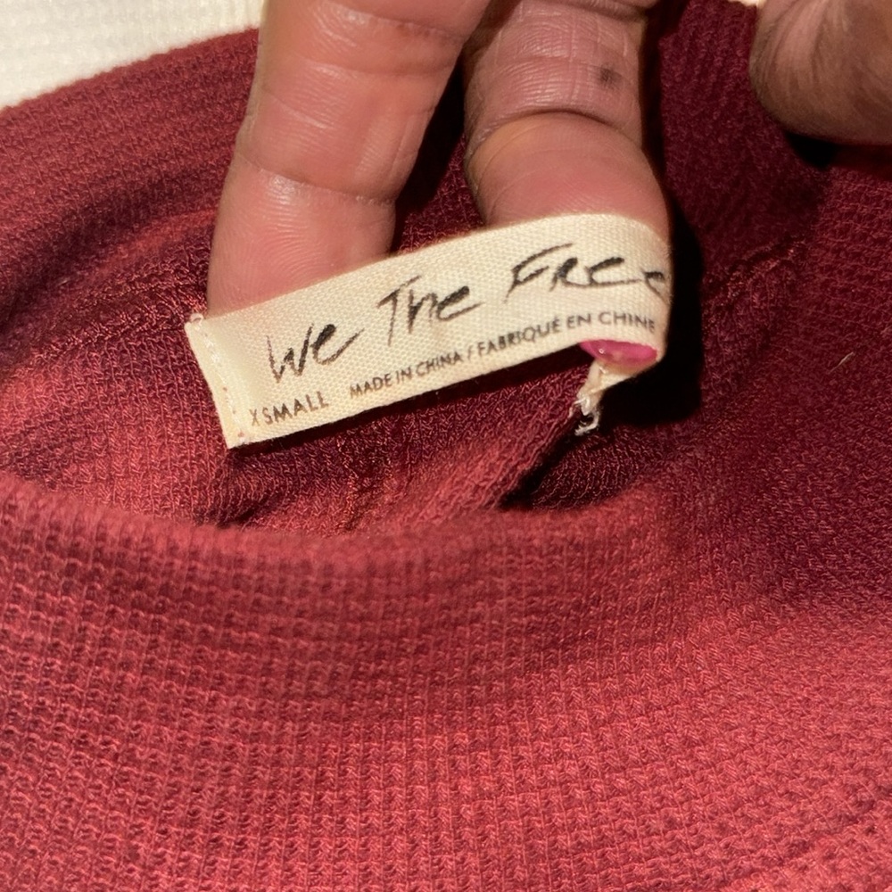 Free People Gorgeous Thermal Burgandy X-Small - Picture 5 of 8